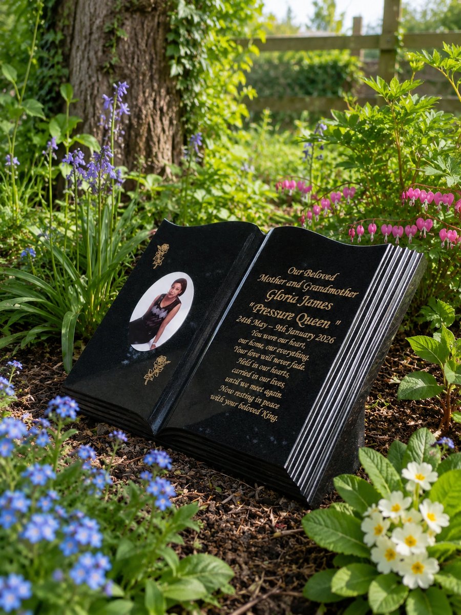 Grave Memorial Plaque Open Book Bible Grave Stone Slanted Grave Stone 