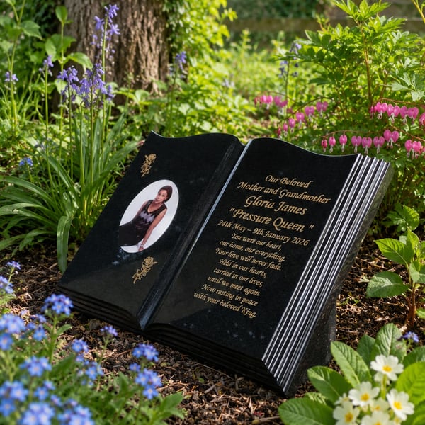 Grave Memorial Plaque Open Book Bible Grave Stone Slanted Grave Stone 