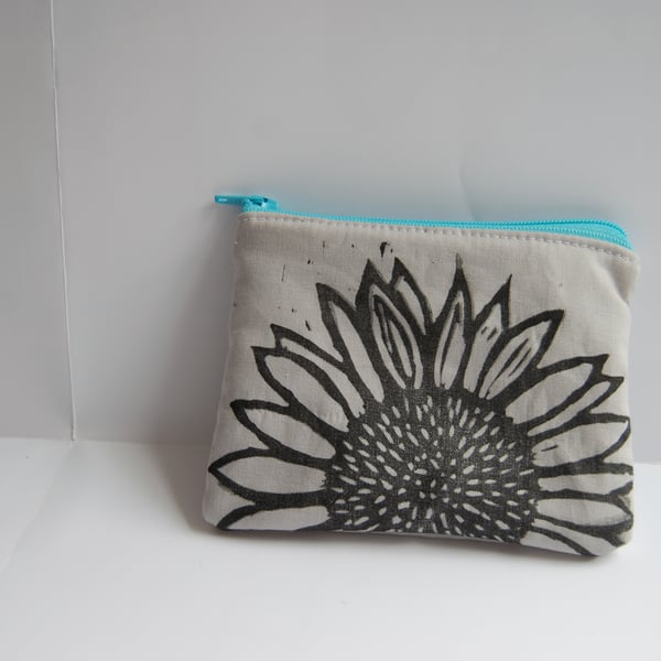 Handprinted sunflower purse