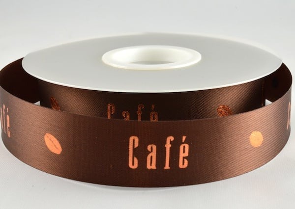 5m Brown Satin Coffee bean Ribbon 15mm 