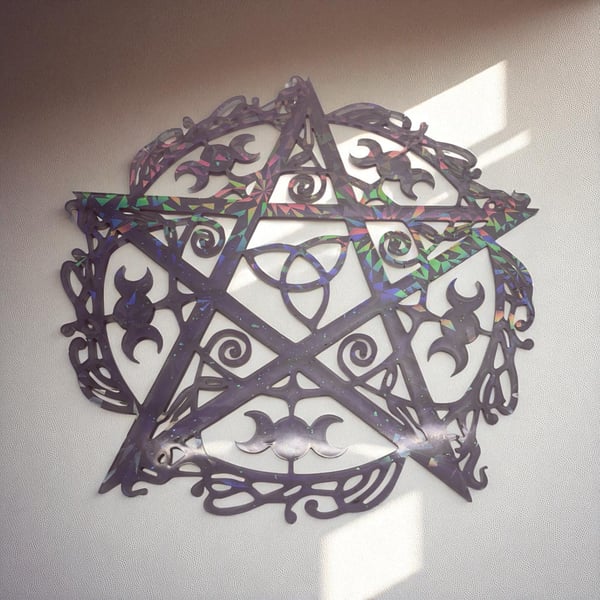Handmade Resin Pentacle Wall Art - Pagan - Wiccan Decor
