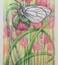 Black-veined white butterfly original postcard size drawing, artwork - Image 5
