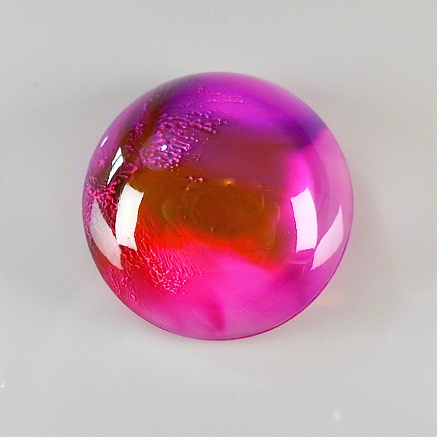 Large Fantasy Round Cabochon in Pinks & Purples, hand made cabochons