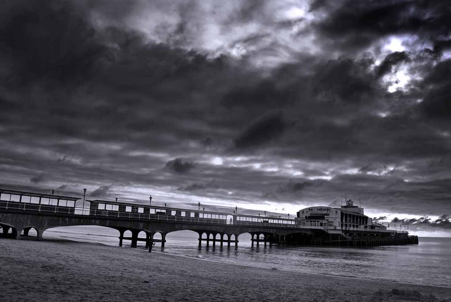 Bournemouth Pier And Beach Dorset England UK 18"X12" Print