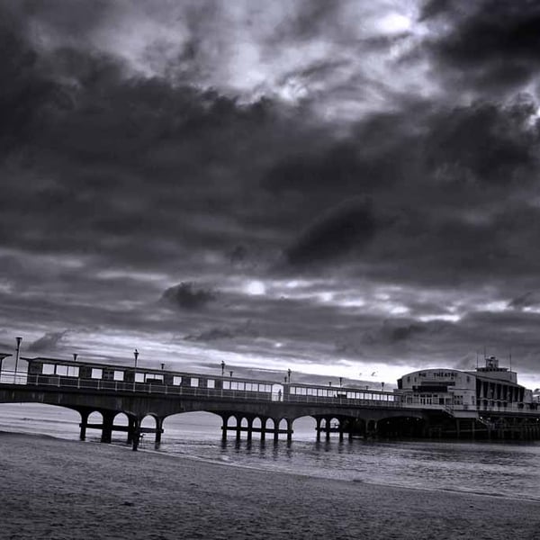 Bournemouth Pier And Beach Dorset England UK 18"X12" Print