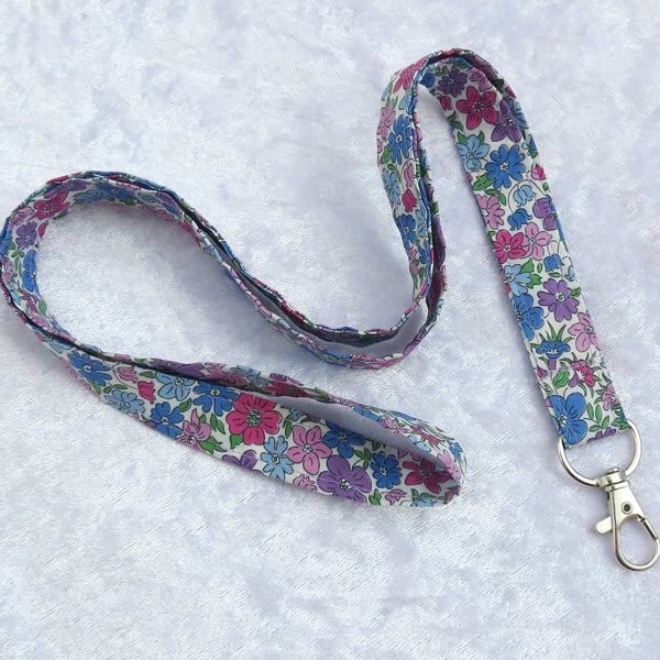 Liberty Tana Lawn lanyard, with swivel lobster clip, organic lawn