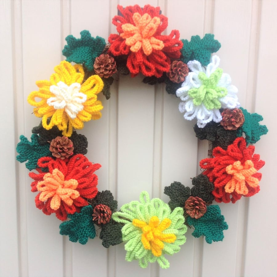 Knitted Christmas Wreath, Xmas Knitting pattern... Folksy