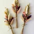 Dried Flower Arrangement Plum Pinks Lilacs Ivory Sage Lucky Dip Keepsake Gift