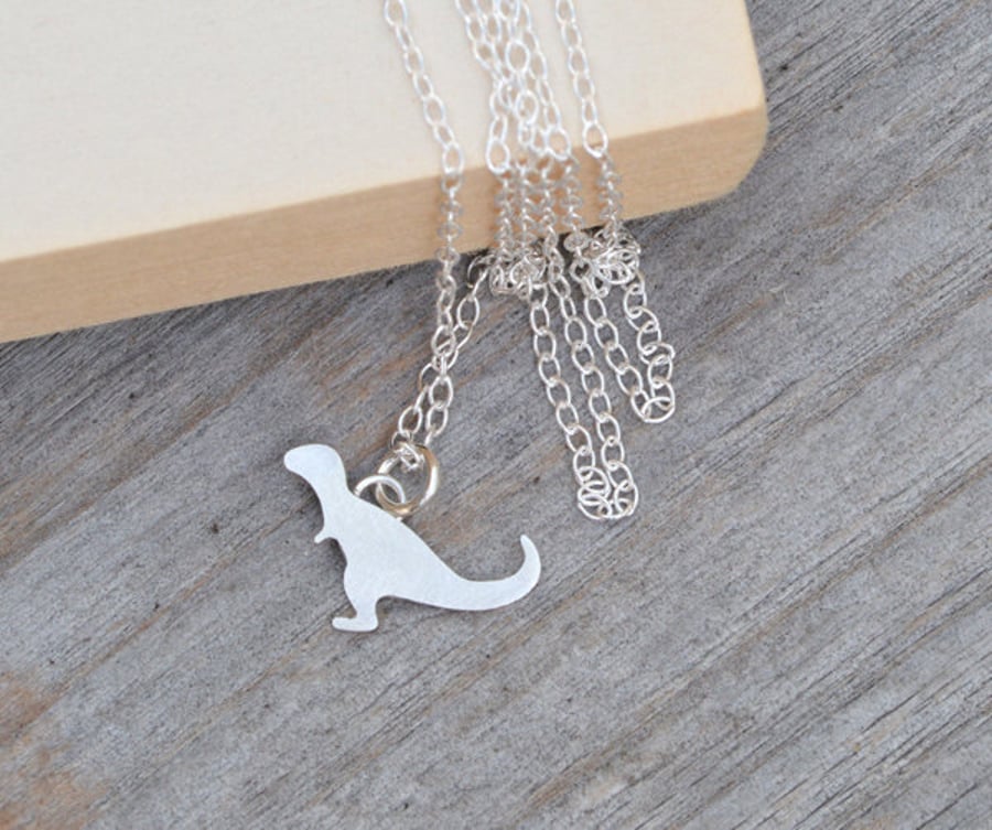 Tyrannosaurus Rex Necklace In Sterling Silver