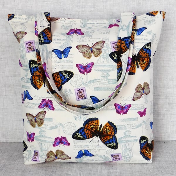Butterfly tote bag, shopping bag. 