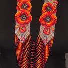 Enchanting Poppies – Beaded Ukrainian Necklace 