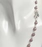Sterling Silver Rosary Linked Pink Lavender Freshwater Cultured Pearl Necklace  - Image 2