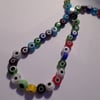 50 x Glass Beads - Flat Coin - Evil Eye - 6mm - Mixed Colour 