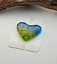 Standing Stones and Pink Flowers Fused Glass Heart - Image 7