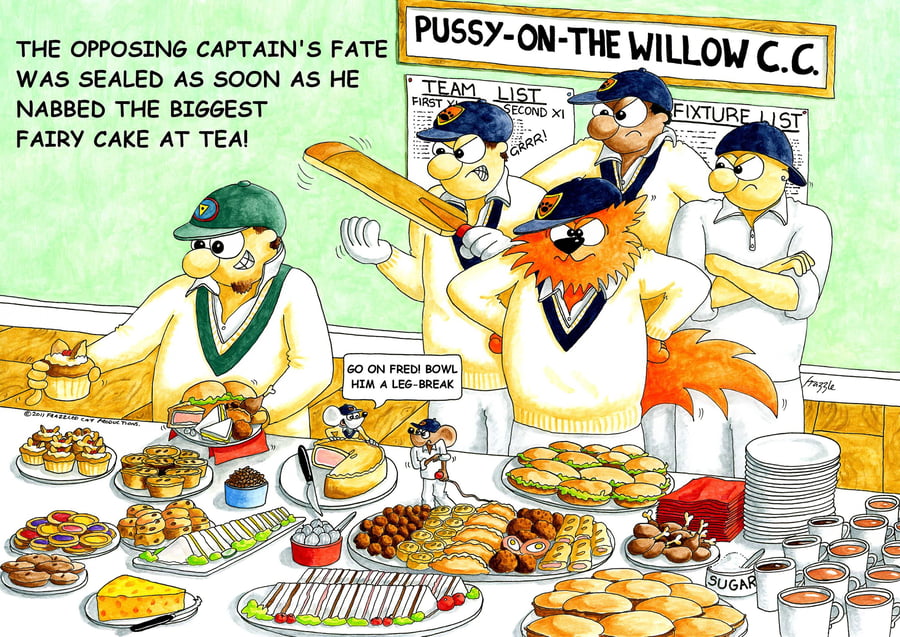 Cricket greeting card - Fairy cake thief FREE UK P&P