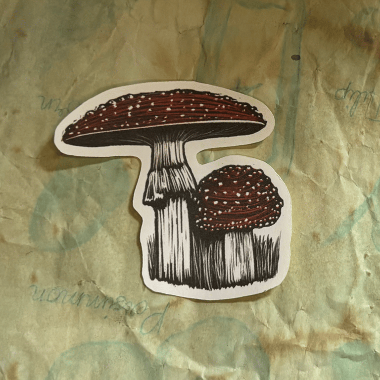 Mellifera Dynasty paper sticker - toadstools