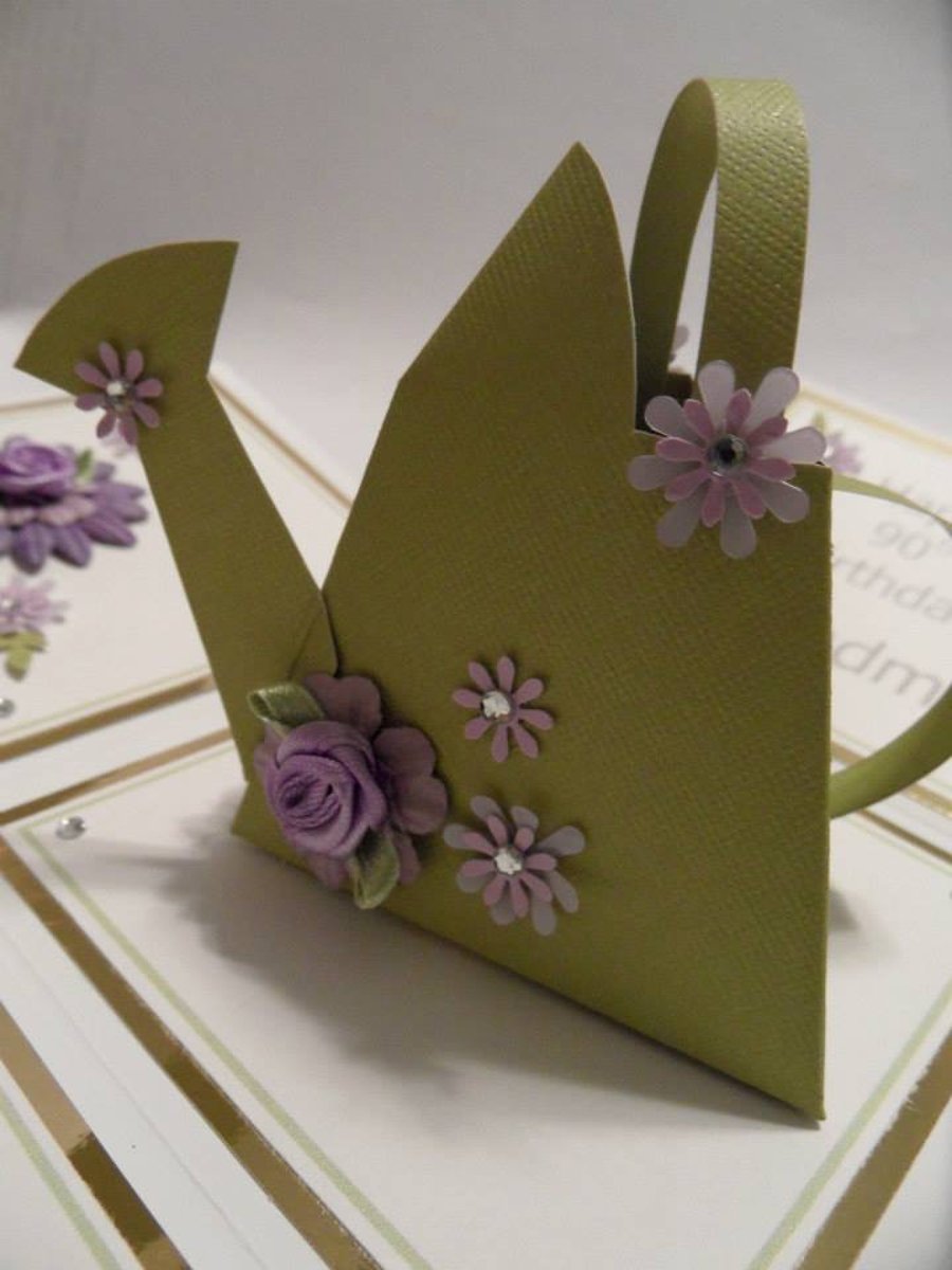 Personalised 3D watering can keepsake card