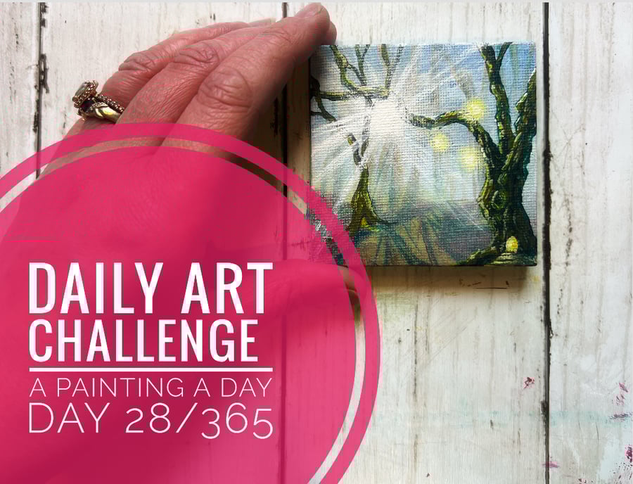Mini Acrylic painting on canvas, Daily Art Challenge, A Painting a Day 28-365 