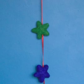 Seconds Sunday Needle Felted Star Hanging Decoration - Darks