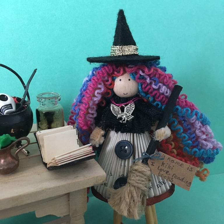 Rainbow Halloween Witch Doll Decoration 
