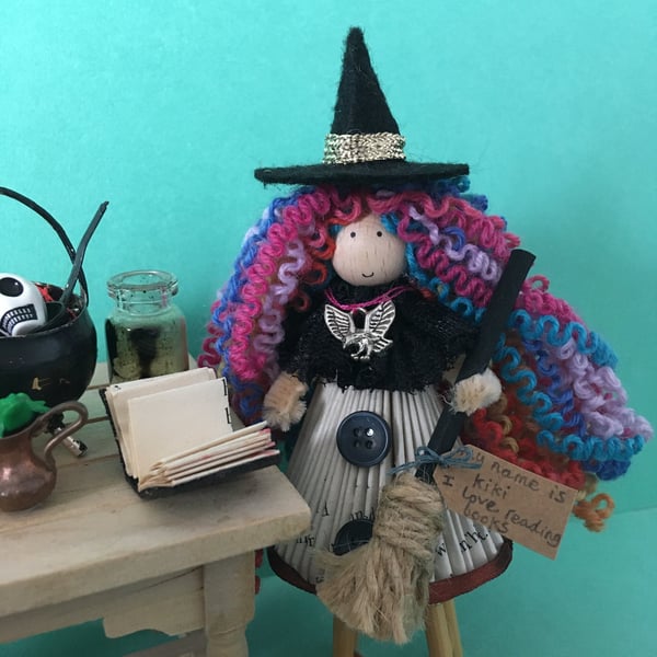 Rainbow Halloween Witch Doll Decoration 