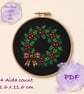 Christmas wreath cross stitch pattern pdf emailed