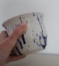 White bowl with blue paint splatter - Image 3