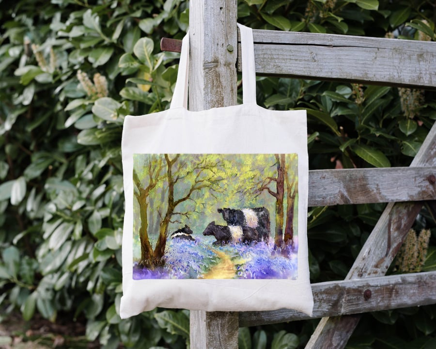 Belted Galloway Bluebell Tote Bag