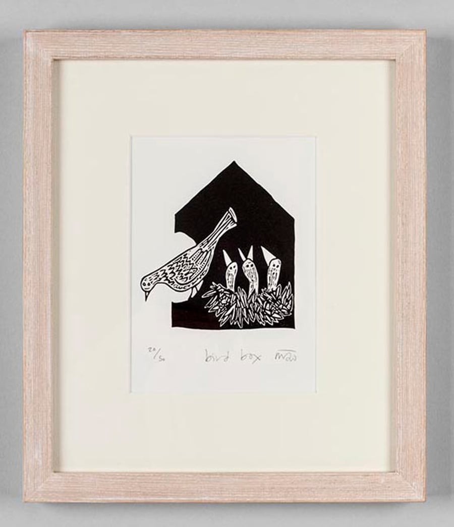 Bird Box - original lino print - SUPER SECONDS