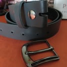 Fit your best buckle on this real gray leather belt 1.5" width large