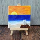 Sea glass on canvas Sunset Together