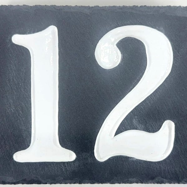 No. 12 House Sign in Slate