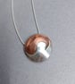 COPPER & FINE SILVER DOMED NECKLACE