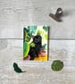 Black Cat Miniature Original ACEO painting - One of a kind