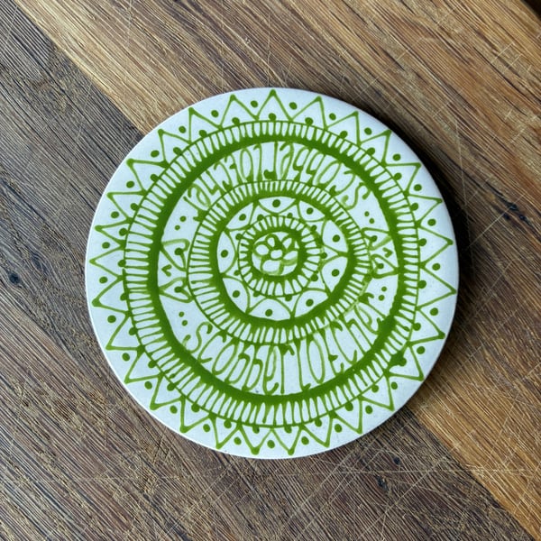 Hand Painted Olde English Insults Coaster
