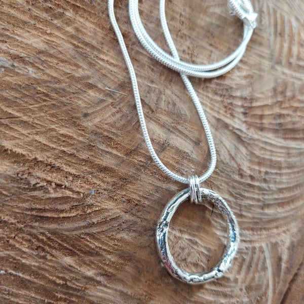 Bespoke Layered Solid Silver Circle of Life Pendant - Necklace 