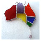 Stained Glass Australia Suncatcher  Rainbow Map Oz 