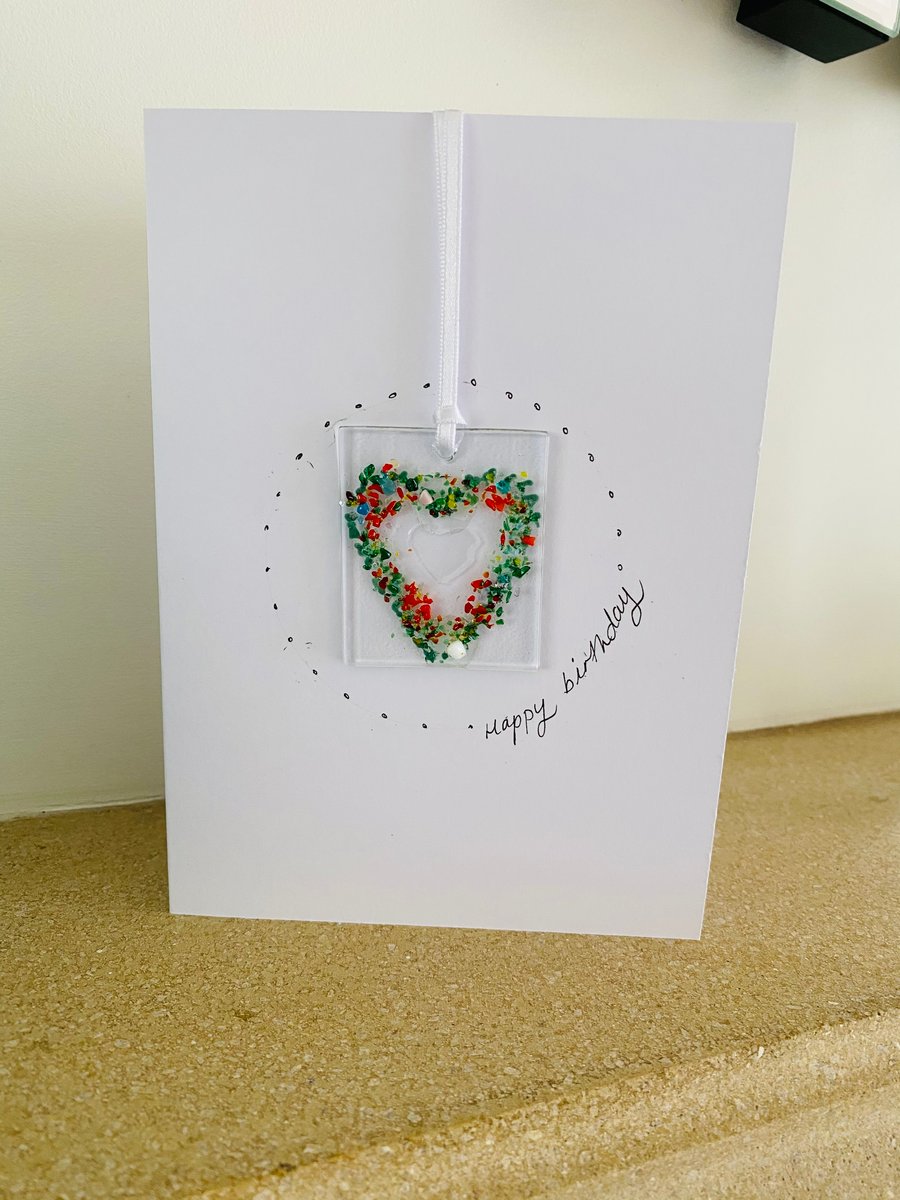 Fused glass keepsake card