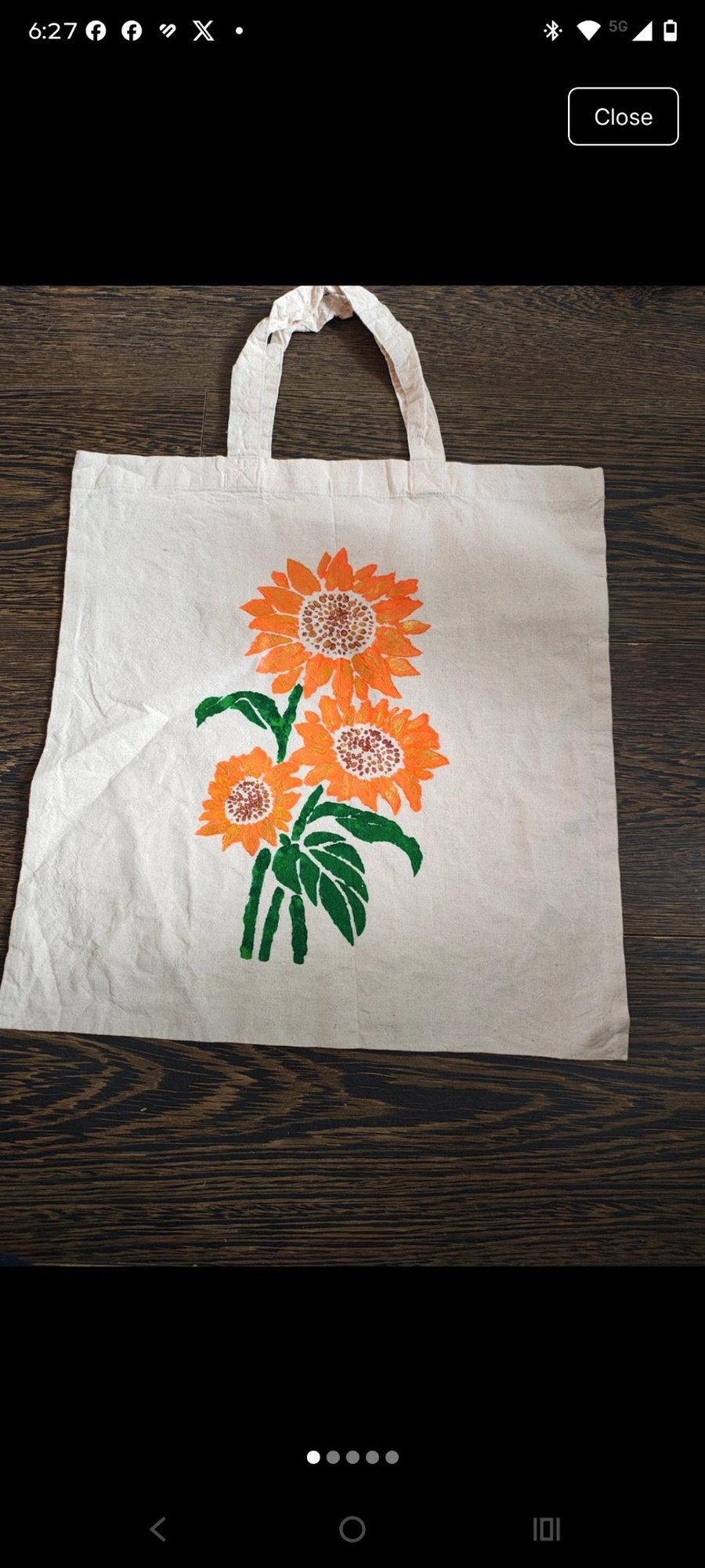 Hand painted tote bags 