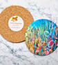 Artwork Coaster Floral Abstract - original artwork by Jackie Reynolds - Image 1