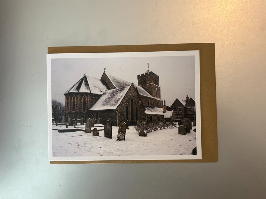 St Leonards in Snow A5 Greeting Card