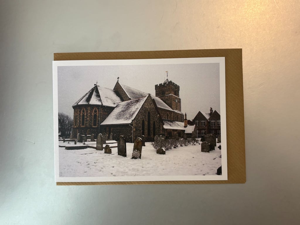 St Leonards in Snow A5 Greeting Card