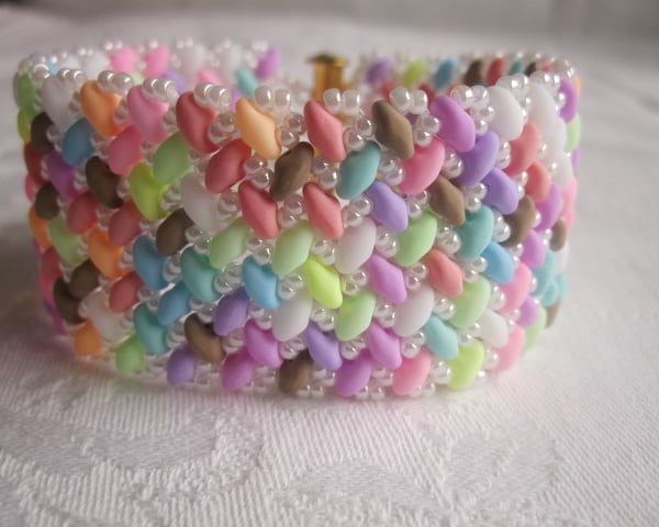 Summer Pastel Beadwork Bracelet