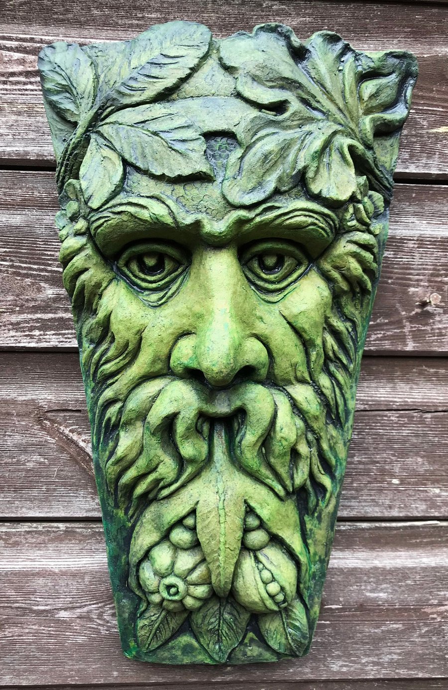 Large Harvest Green Man Plaque plus Free Pocket Green Man