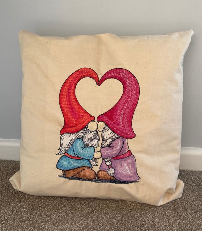 Gonk Embroidered cushion cover 