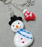 Large Glass Snowman Handbag Charm - Image 3