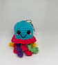 Handmade Rainbow Crochet Jellyfish Keychain