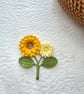 Handmade Crochet Sunflower Brooch, Flower Pin, Crochet Pin  - Image 3