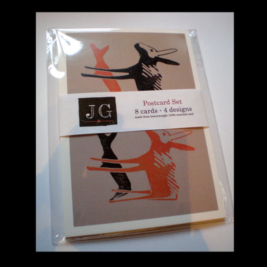 Postcard pack (8 cards, linocut designs)