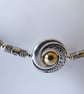 Tibetan Silver Fancy Tube Bead Necklace with Dragon Eye Feature Beads - Image 5